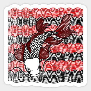 Koi Fish Great Wave Tattoo Sticker